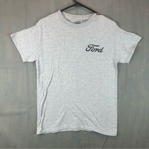 Ford HYBRID Logo Classic Tshirt Small Adult Tee gray with logo on back